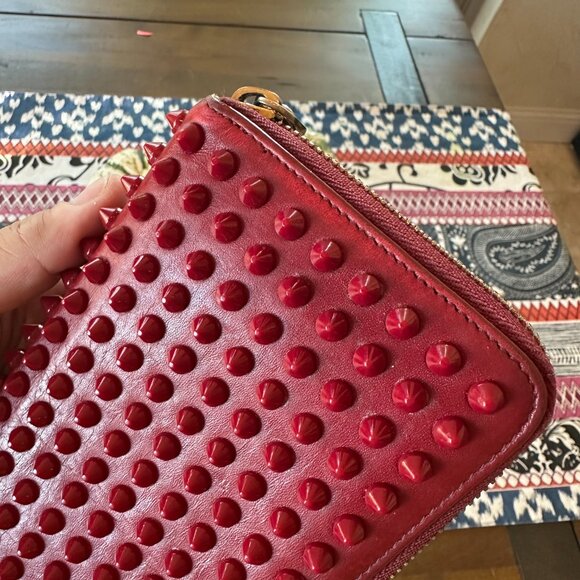 Christian Louboutin Red Panettone Zip Wallet, Vintage, Preowned - Picture 7 of 14